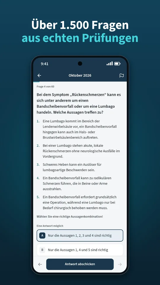 Heilpraktiker App: Originalfrage mit Aussagenkombination